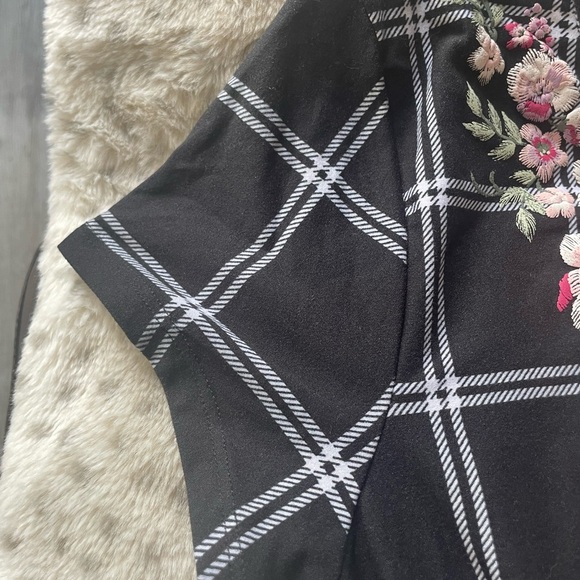 Derek Heart Junior's Puff-Paint Plaid Swing Jersey Dress Black Sz L - Picture 7 of 7